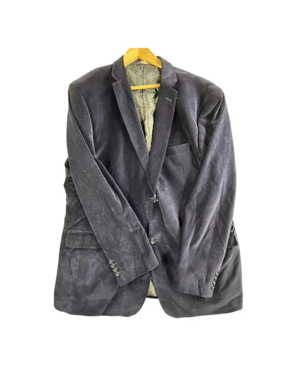 Camiloni Italia Blazer Mens 48 Navy Cotton Velvet Sport Coat Jacket Casual Party